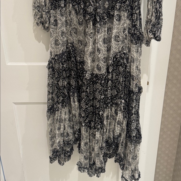 Zimmermann Divinity Long Ruffle Silk Dress In Spliced - Picture 9 of 12